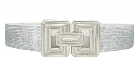 RECTANGLE FOIL SILVER BELT