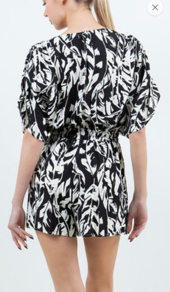 GABRIELLE V-NECK ROMPER