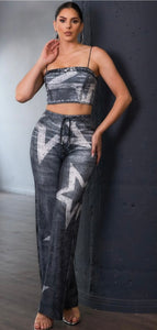 STARS PRINT DENIM SET