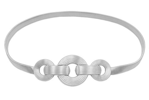 RIBBED LINK SILVER BELT