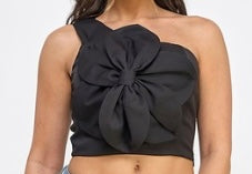 FLORA BLACK CROP TOP