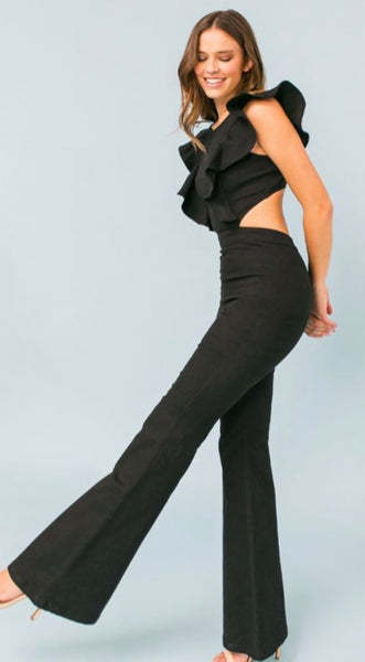 BLACK DENIM JUMPSUIT