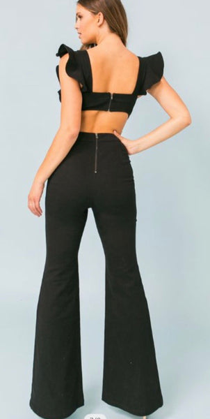 BLACK DENIM JUMPSUIT