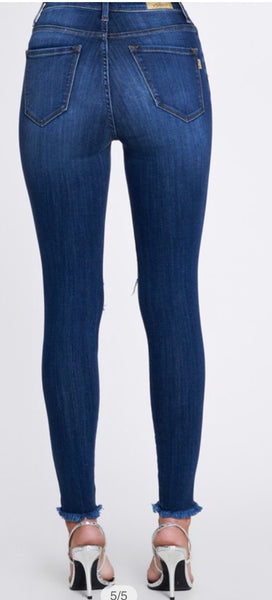 VIBRANT DISTRESSED SKINNY JEANS