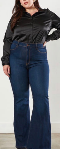 CURVY FLARE VIBRANT JEANS -dark stone