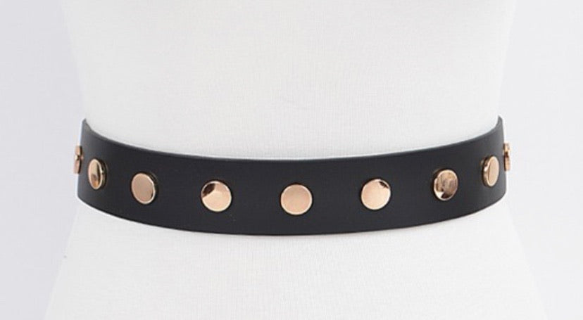 STUDDED GOLD METAL WAIST CURVY/PLUS BELT