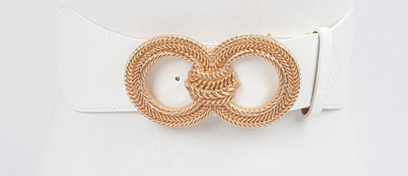 WHITE KNOT ELASTIC BELT