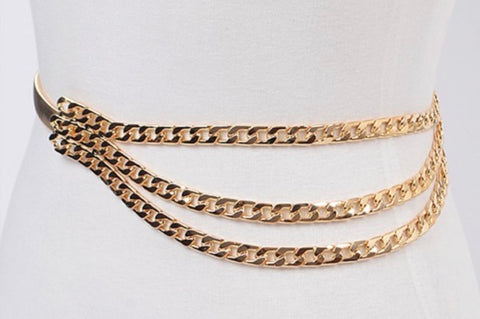 SPRING 3 LAYERED CHAIN BELT -CURVY/PLUS