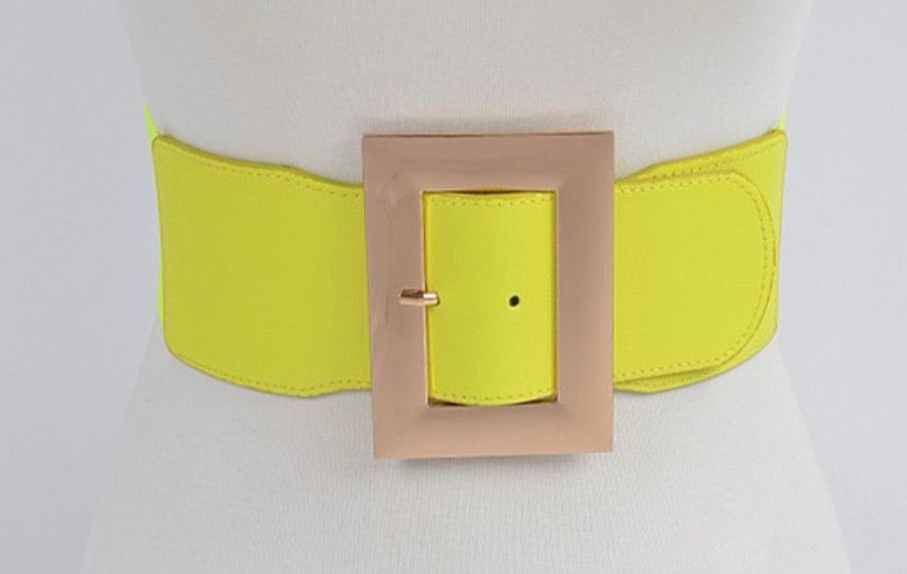 NEÓN YELLOW/ GOLD ELASTIC BELT