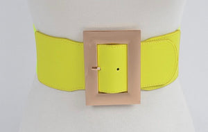 NEÓN YELLOW/ GOLD ELASTIC BELT