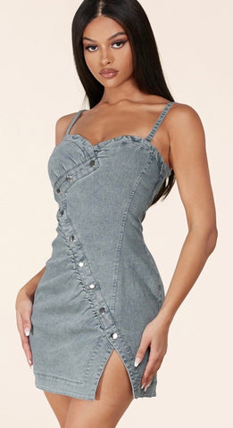 DENIM BUSTIER DRESS