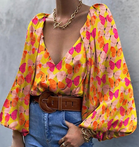 BUTTERFLY GLAM YELLOW TOP