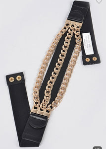 BLACK-GOLD CHAIN  ELASTIC CURVY