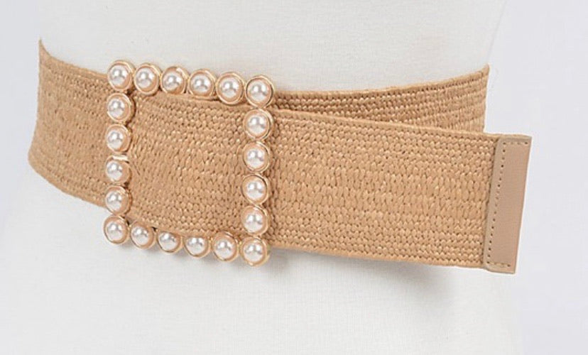 PEARL BUCKLE ELASTIC BELT