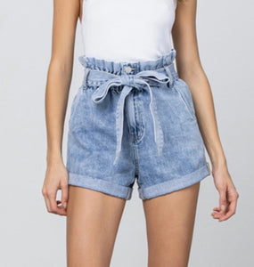 HIGH WAIST PAPER BAG SHORTS