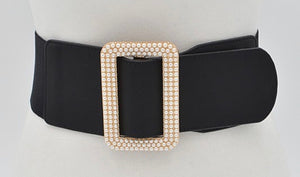 PEARL RECTANGLE CURVY ELASTIC BELT